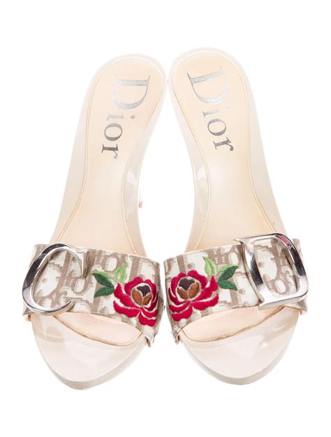 dior floral emboidered sandals|christian dior sandals.